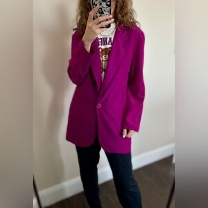 Paul Et Duffier vintage acetate lightweight blazer magenta pink purple size S